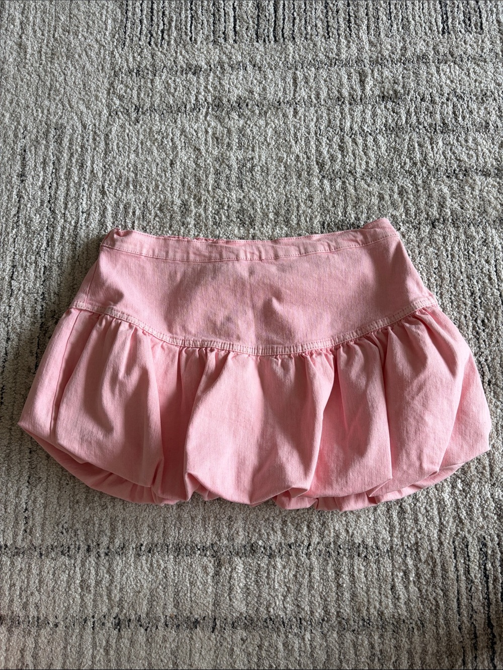 Love Tree Pink Denim Skirt with Ruffle Waist